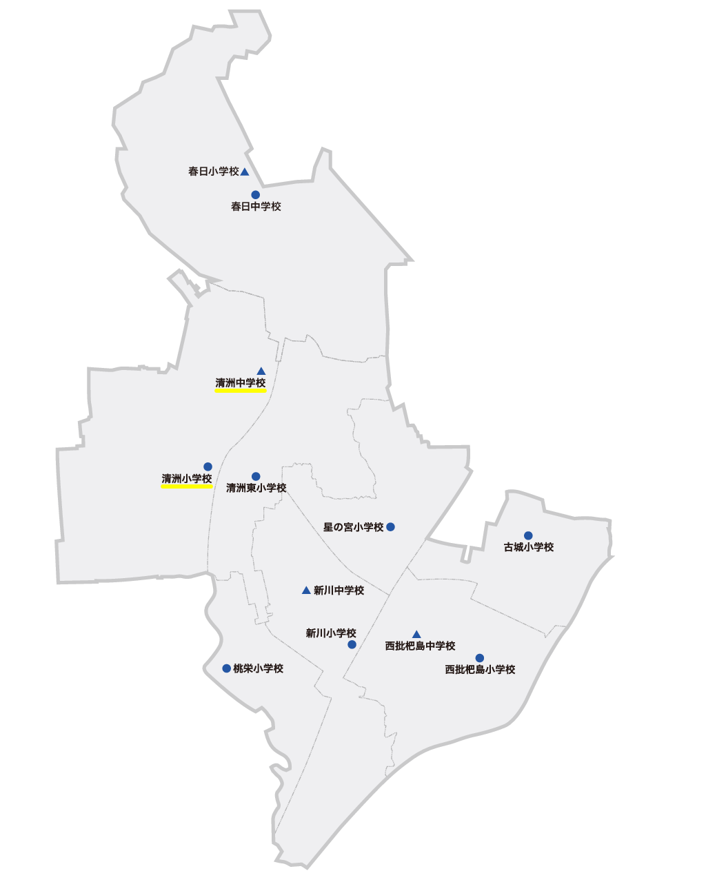 清須市の小・中学校通学区域図